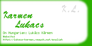 karmen lukacs business card