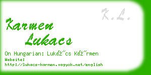 karmen lukacs business card